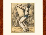 une image représentant le dessin d'un homme portant un sac