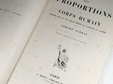 an open book with a drawing of a man holding a sword
