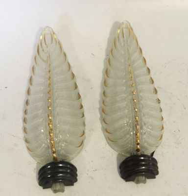 paire d'appliques murales vintage en verre de Murano, de style « Person »