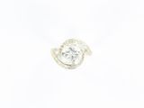 a close up of a diamond ring on a white background