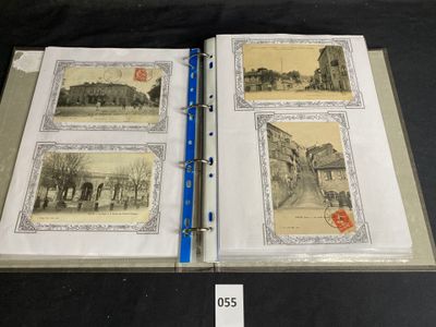 an open book with pictures of buildings and people on it