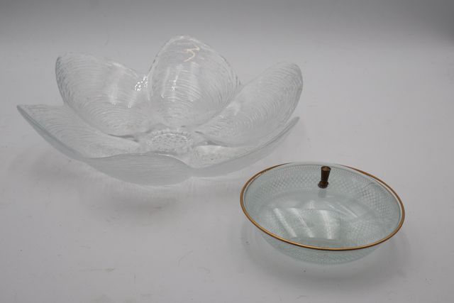 Coupe en cristal D : 32, joint bonbonnière en verre fin D : 15