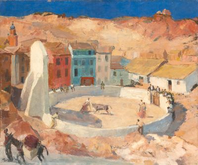 434. Paul BAZE (1901-1985). Capea de pueblo.