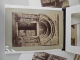 a picture of a book with pictures of a building in it