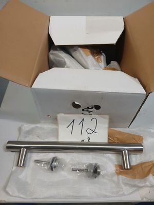 Lot de 5 poignées de porte en inox finition brossée avec fix…