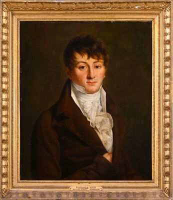 portrait of a man in a brown coat and white shirt
