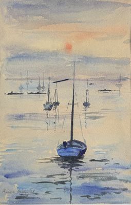 Ecole française du XXe siècle Voiliers, 1978 Aquarelle sur p…