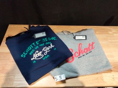 Lot de 2 sweats à capuche Schott Taille M