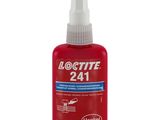 Le flacon de Loctite 24 contient un liquide rouge et est muni d'un bouchon blanc.
