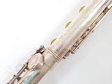 an old silver flute on a white background