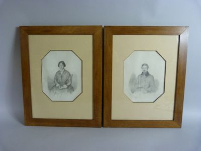 Jean Jean CORNU (1819-1876) - "Portrait de dame" et "Portrai…