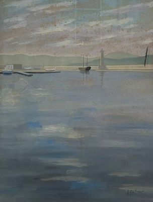 Abel GERBAUD (1888-1954) - Vue sur le port de Saint-Tropez d…