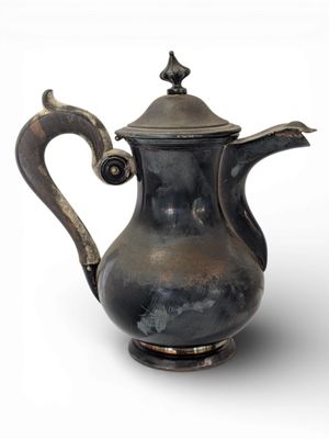 Petite verseuse en argent "Minerve" à une anse en bois noircie. A nett - Photo 1