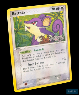une carte Pokémon sur laquelle figure l'image d'un Ratta
