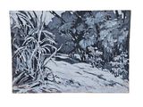an image of a painting of a landscape with trees and bushes