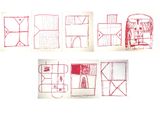 plusieurs dessins représentant des fenêtres de formes et de tailles variées sur une feuille de papier
