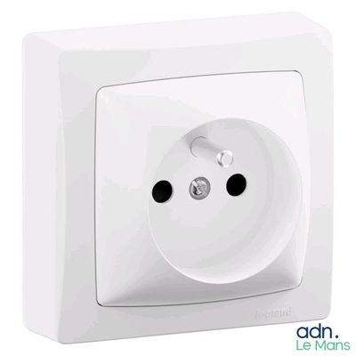 an image of a white electrical outlet on a white wall