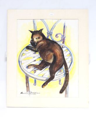 Maurice DAVID (1891 - 1974). Chatte à la chaise. - Photo 1