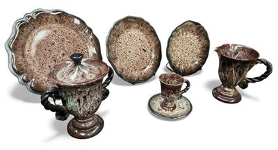 VALLAURIS Marius GUIGE Important service de table signé Mari…