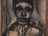 an image of a drawing of a woman with a hat on her head