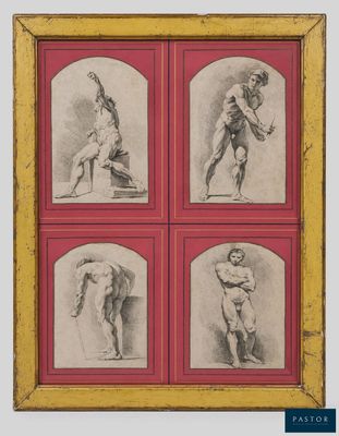 une image représentant quatre dessins encadrés d'un homme et d'une femme