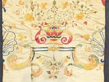 l'image d'un morceau de tissu sur lequel est dessiné un motif