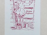 a drawing of a man standing on a ladder