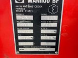 a close up of a sign on the side of a red machine