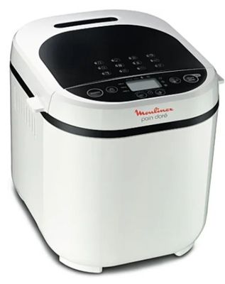 un gros plan d'une machine à pain sur fond blanc