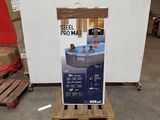 a picture of a sign on a pallet in a warehouse