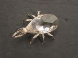 un insecte en cristal posé sur une surface noire