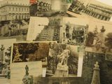 de nombreuses photos anciennes d'un bâtiment et d'une fontaine