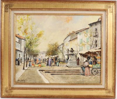 an image of a painting of a street scene in a city