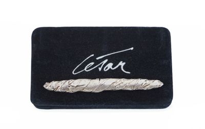 a close up of a piece of metal with writing on it