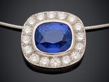 a sapphire and diamond pendant