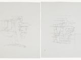 deux dessins représentant un bâtiment sur fond blanc et un dessin représentant un bâtiment sur fond blanc