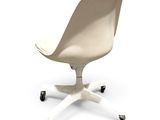 an image of a white chair with wheels on a white background