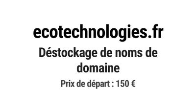 Nom de domaine ecotechnologies.