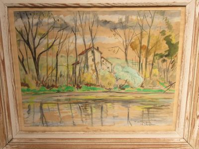 a picture of a painting on the wall of a house