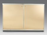 an image of a white and gold cabinet with two doors