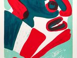 une image représentant un tableau d'un homme portant une chemise rouge, blanche et bleue