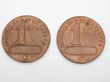 deux pièces de cuivre, dont l'une porte le chiffre « 1 » au recto et l'autre au verso
