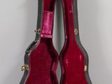 a guitar case that is open to show the inside