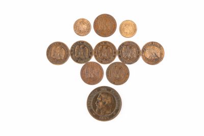Monnaies - France - Collection de 11 monnaies Napoléon III t…