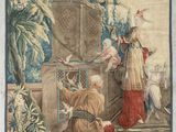une image d'une tapisserie accrochée au mur d'une pièce
