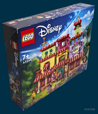 a box that has a lego disney castle in it