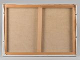 an old wooden frame with a cork board inside