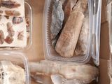 a box of food that is sitting on the floor