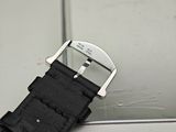 a close up of a black strap on a watch