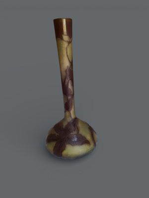 GALLÉ, Vase soliflore en verre multicouche dégagé à l'acide …